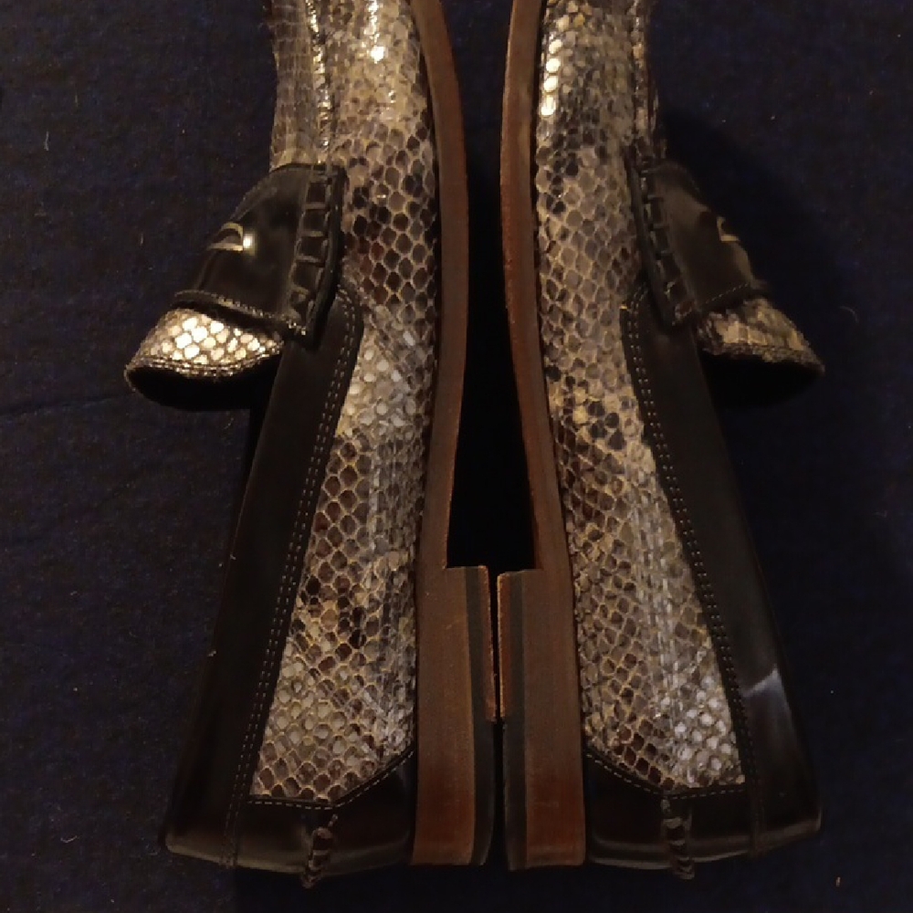 Donald J. Pliner Men's Snakeskin Loafers - Black and Gray - Picture 6 of 9